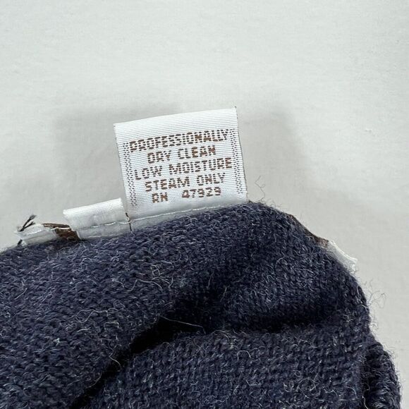 Tricots St. Raphael Blue Gray Argyle Virgin Wool Sweater Vest Large Knit - Picture 9 of 9